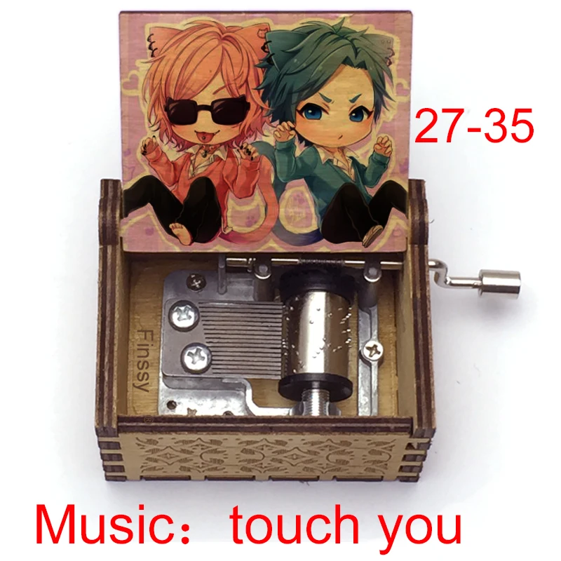 YARICHIN b Club AYATO Yuri figure print Wooden music theme touch you Music Musical BoxHome office accessories 5