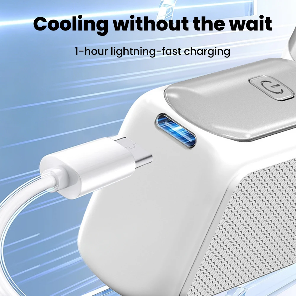 Handheld Mini Type C Charging Digital Display Portable Folding Desktop Option AI Chip 5-Speed Adjustment Fan For Home_voghion.com