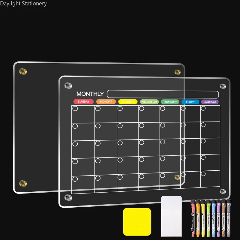 

Weekly Planner Board Daily Schedule Magnetic Whiteboard Attraction Acrylic Refrigerator Dry Erase Clear Fridge Planning Kitchen