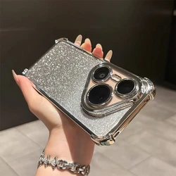 Translucent Shockproof Airbag TPU Case with Plating Glitter Lens Protection for Huawei P40 Pro (Silver)