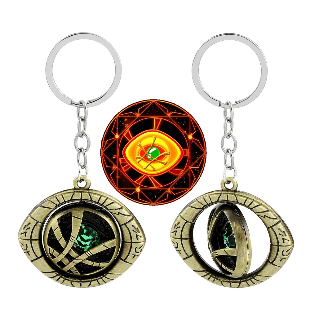 Marvel Superhero Doctor Strange Eye Of Agamotto Portachiavi Con Ciondolo Girevole Per Portachiavi Per Auto Zaino Portachiavi Regali
