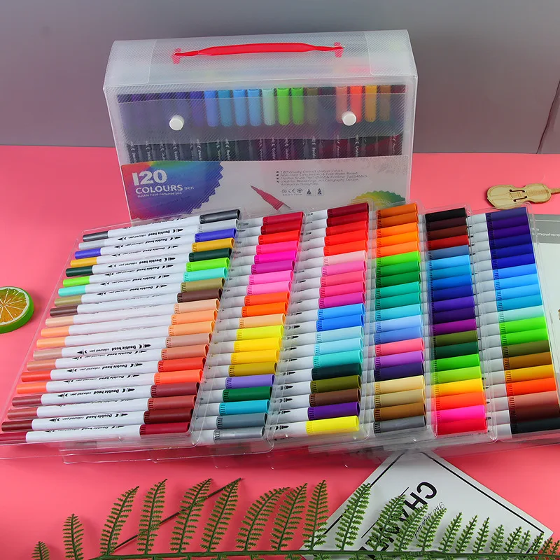 Crayola -Paint Brush Pens Set Of 5 Pens Non-Drip Non-Spilling