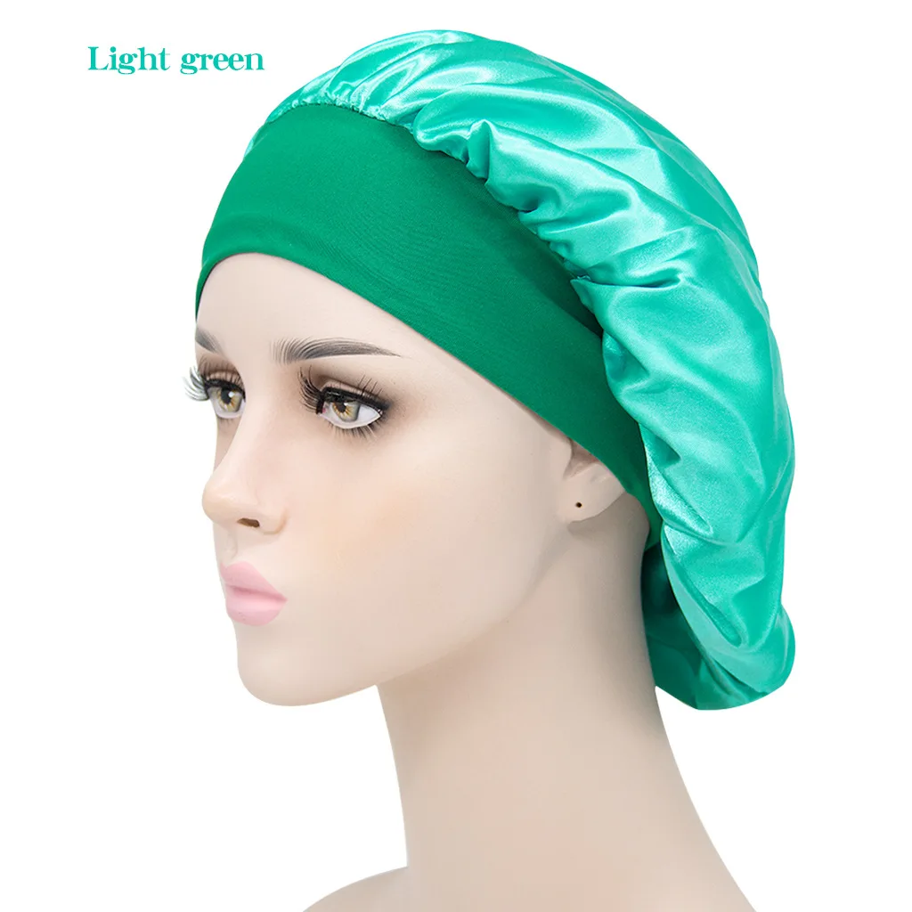 Cuffia in raso turbante elastico fascia larga berretti da notte cuffia per  capelli in raso per dormire cappello per capelli ricci Bandana da notte  donna - AliExpress