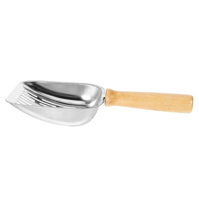 Cat Litter Scoop Metal Non-Stick Long Handle Sturdy Construction Flat Head Sifter for Easy Waste Removal Home Grooming 2