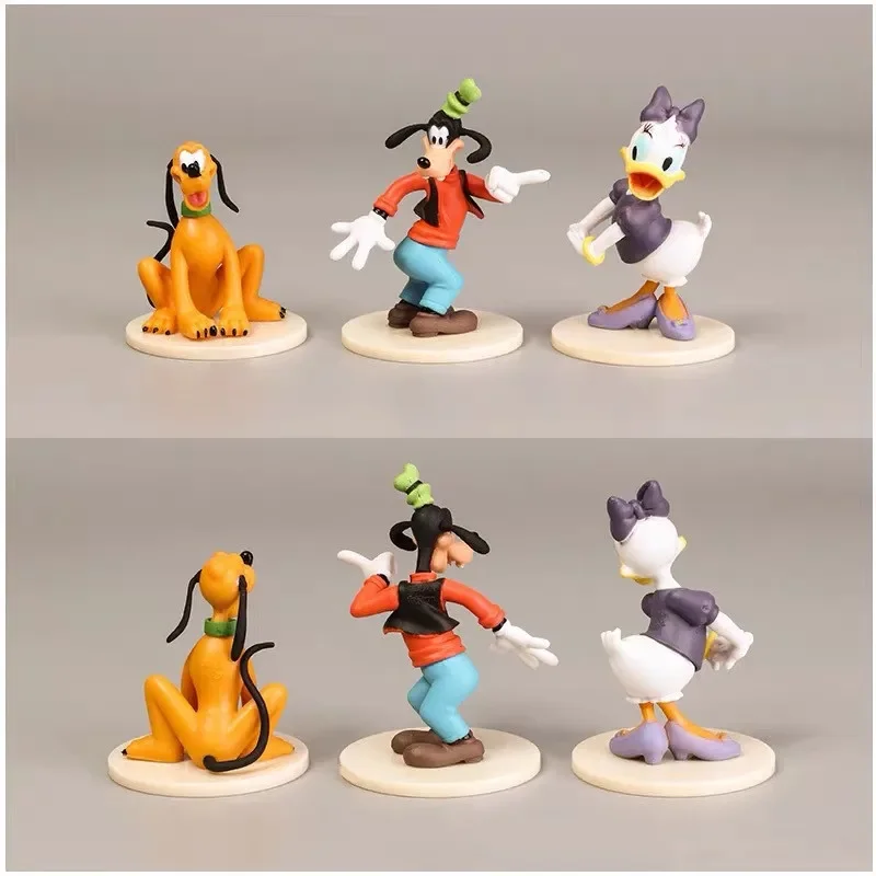6Pcs/Set MINISO Mickey Mouse Anime Figures PVC Minnie Donald Duck Goofy Dolls Figurines Model Toys Decoration For Kids Gift - Bilde 3