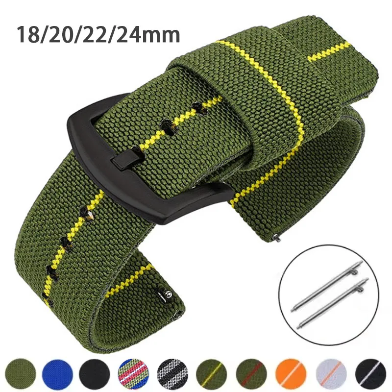 Durable Nylon Military-Style Elastic Watch Band