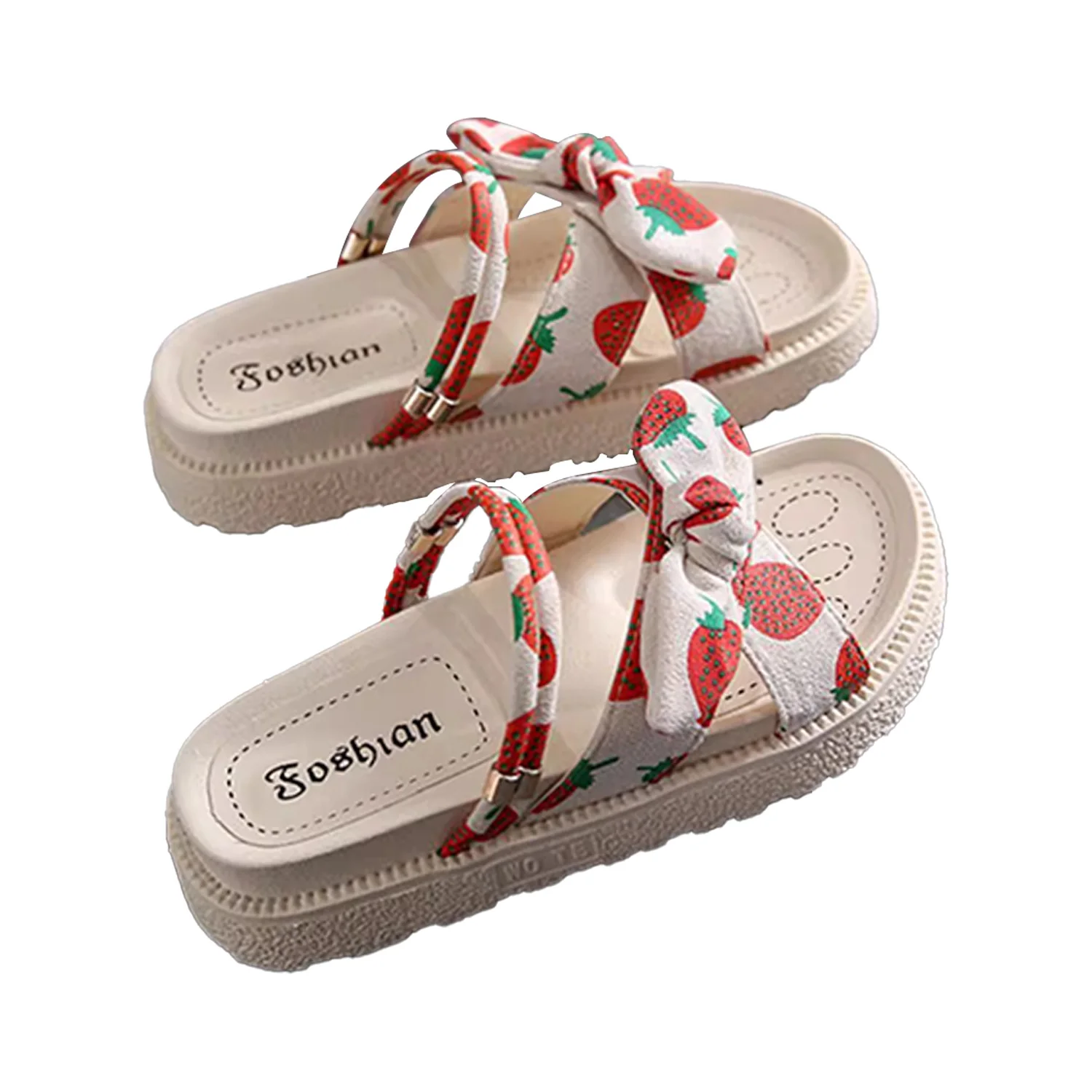 Fairy Style Sandals for Women Summer New Flat-Soled Sponge Cake Thick-Soled for Women Trendy Two-Wear Beach Shoes