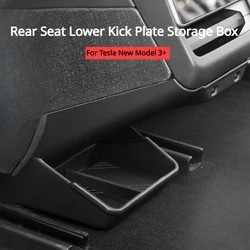 For Tesla New Model 3+ Highland 2024 Car Under Seat Anti-kick Plate Storage Box Rear Seat Corner Guard Car Interior Accessories