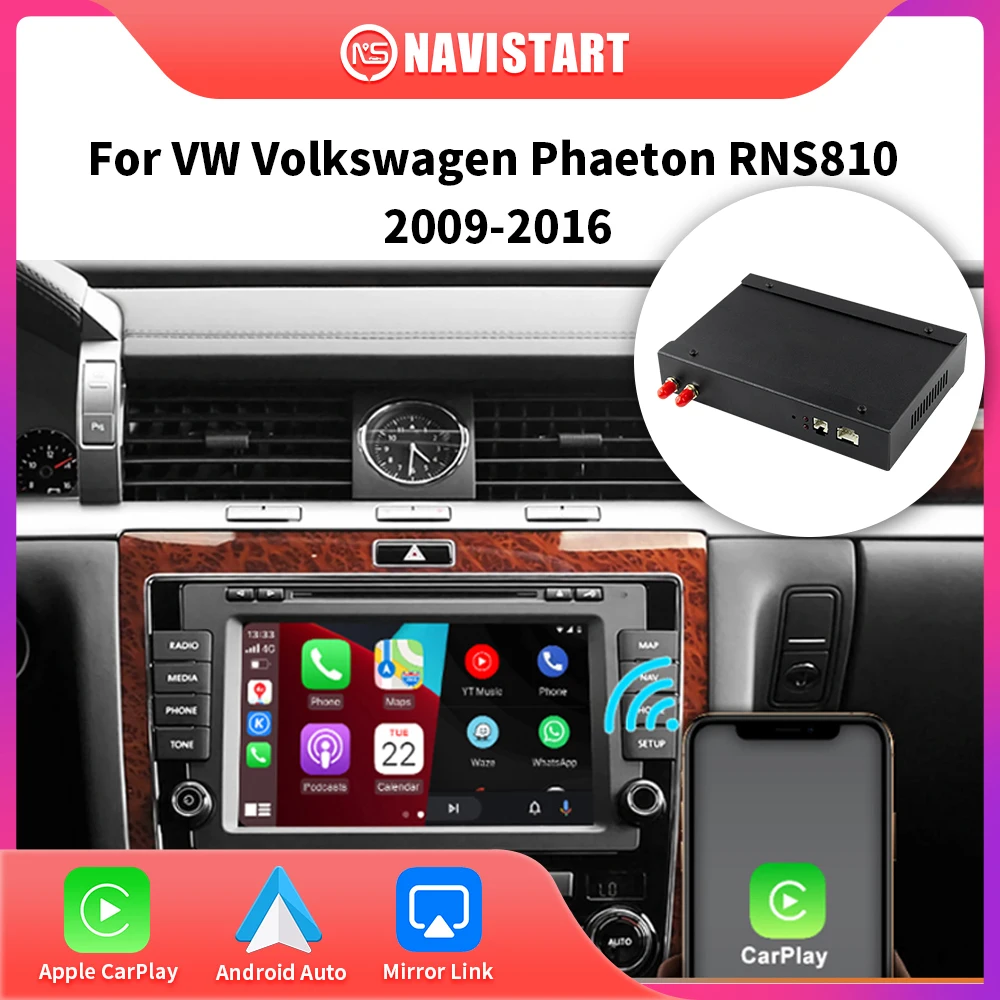 

NAVISTART Wireless CarPlay Android Auto For VW Volkswagen Phaeton RNS810 2009-2016 Mirror Link AirPlay Multimedia
