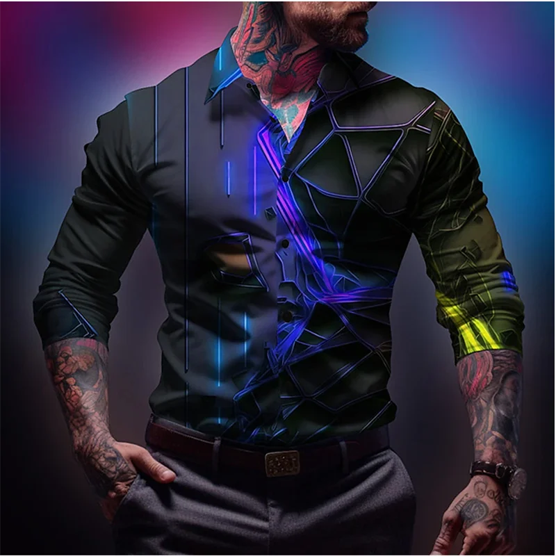Shirt Men Fashion Luxury Party Casual Dance Street Outdoor Butterfly Pink Plus Size