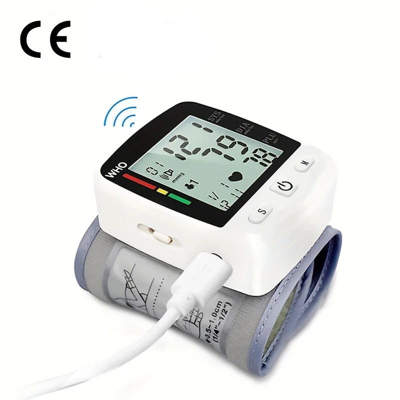 Wrist Cuff Blood Pressure Monitor Digital Tensiometer For Elderly