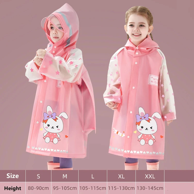 Waterproof Raincoat Unicorn children's raincoat Waterproof children's dinosaur raincoat jacket backpack position student