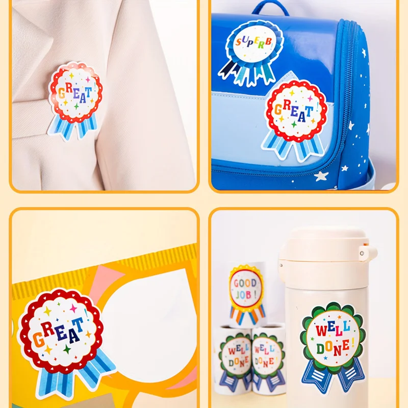 100pcs Reward Stickers Compliment Stickers Reward Labels Encourage School Day School for Kids Badge