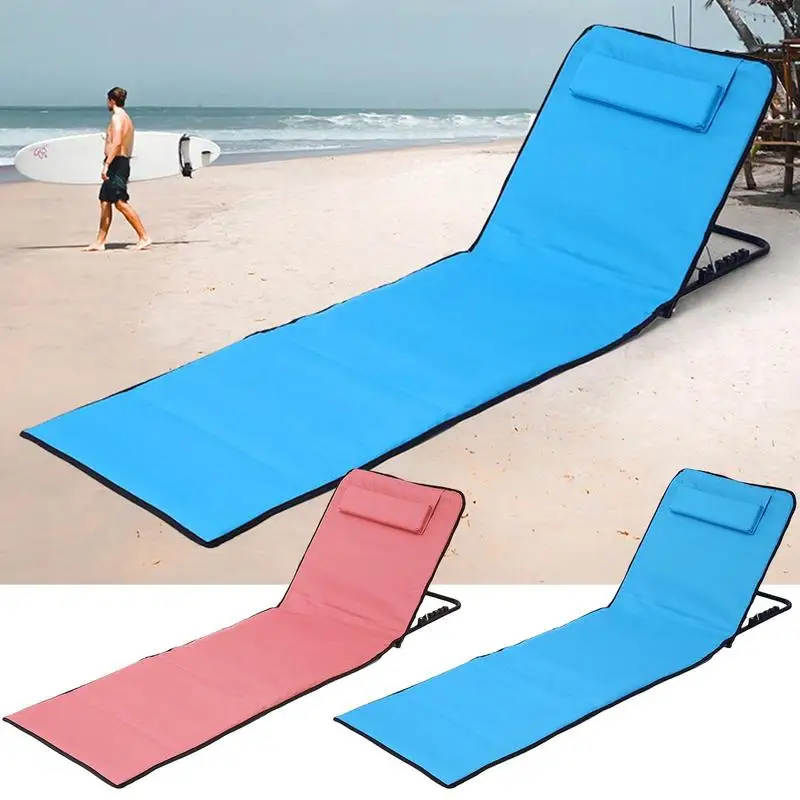 

Sun Beach Lounger Padded Chaise Lounge Chair Sun Tanning Lightweight Portable Beach Reclining Lounger Pillow Sun Tanning Mat