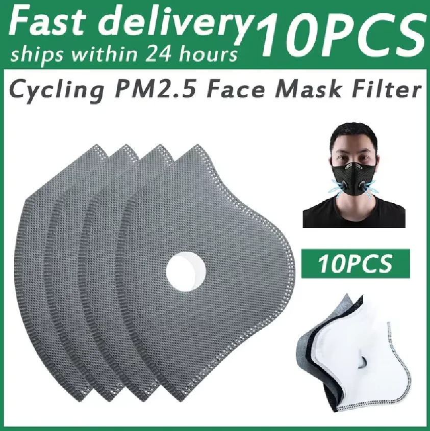 Cycling Dustproof PM2.5 Active Carbon Filter Replacement Protection Anti Dust 5 layers Cycling Face Masks Breathing Filter Gasket