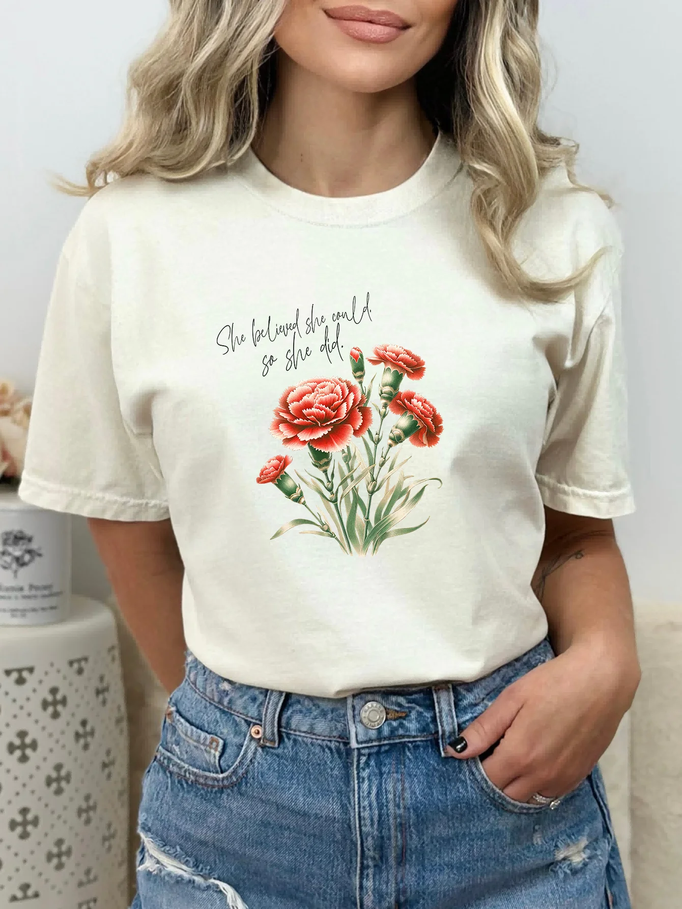 

Colorful Letter Print Crew Neck T-shirt, Casual Short Sleeve Top For Spring & Summer, Women's Clothing