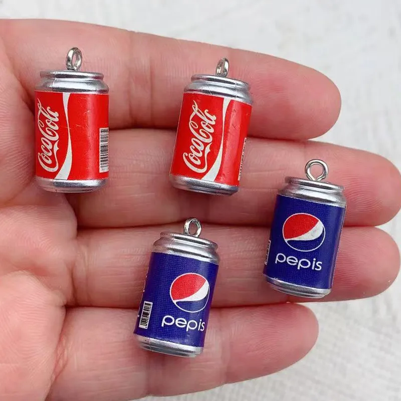 10pcs 3D Cola Drink Bottle Resin Charms Drop Pendants Beverage Floating DIY Earring Bracelet Jewelry Accessory Bulk Wholesale