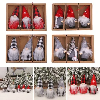 3pcs Christmas Doll Gnomes Plush Santa XMAS Gonk Dwarf Elf Decoration Gifts Ornaments Suitable Shop Windows Indoor Outdoor
