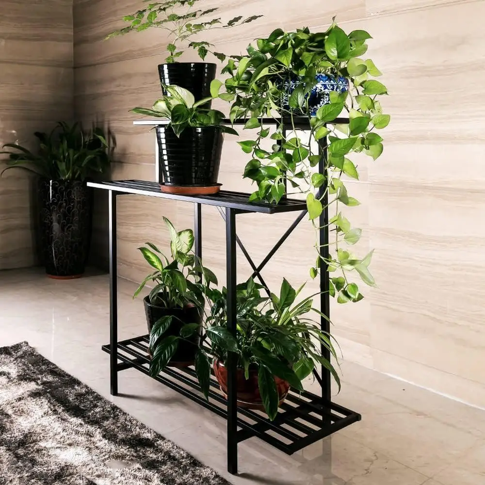 Sturdy 3 Tier Heavy Duty Plant Stand Indoor Outdoor Space Saving Carbon Steel Construction Plant Holder Easy Assembly 6