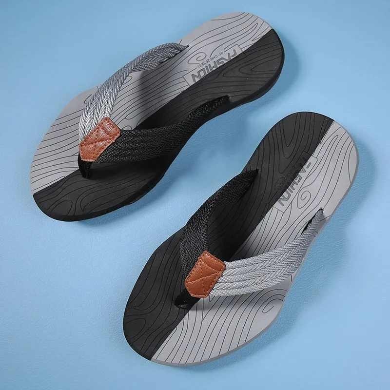 Men Slippers Summer Flip Flops Brand Fashion Outdoor Comfortable Casual Slides Shoes Non-slip Beach Men Sandals — view 6