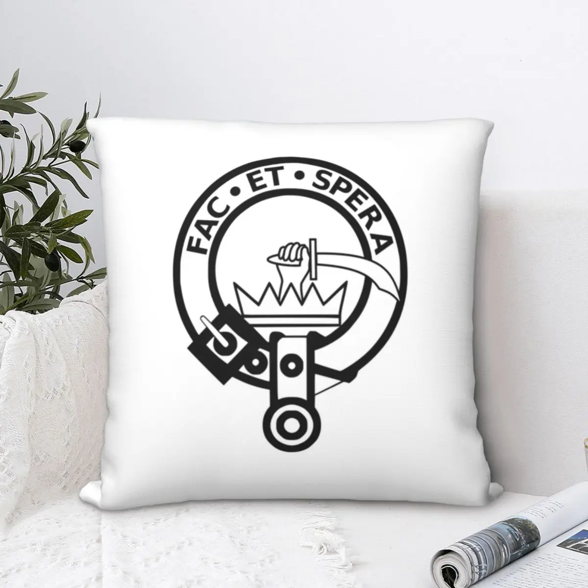 Crest Badge Of Clan Matheson Square Pillowcase Polyester Pillow Cover Velvet Cushion Zip Decorative Comfort Throw Pillow  Home flag of india square pillowcase cushion cover funny zip home decorative polyester pillow case bed nordic 45 45cm