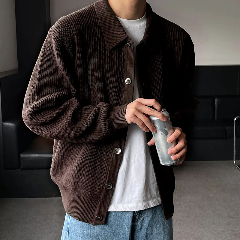 Men Sweater Coat Korean Fashion Knitted Coats Men Streetwear Slim Fit Casual Cardigan Coats knitted cardigan knitted sweater coat sweater coats