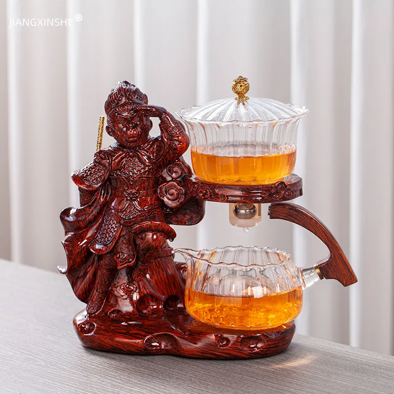 Creative Monkey King Glass Tea Set Automatic Teapot Tea Heat-resistant Kungfu Drinking Make