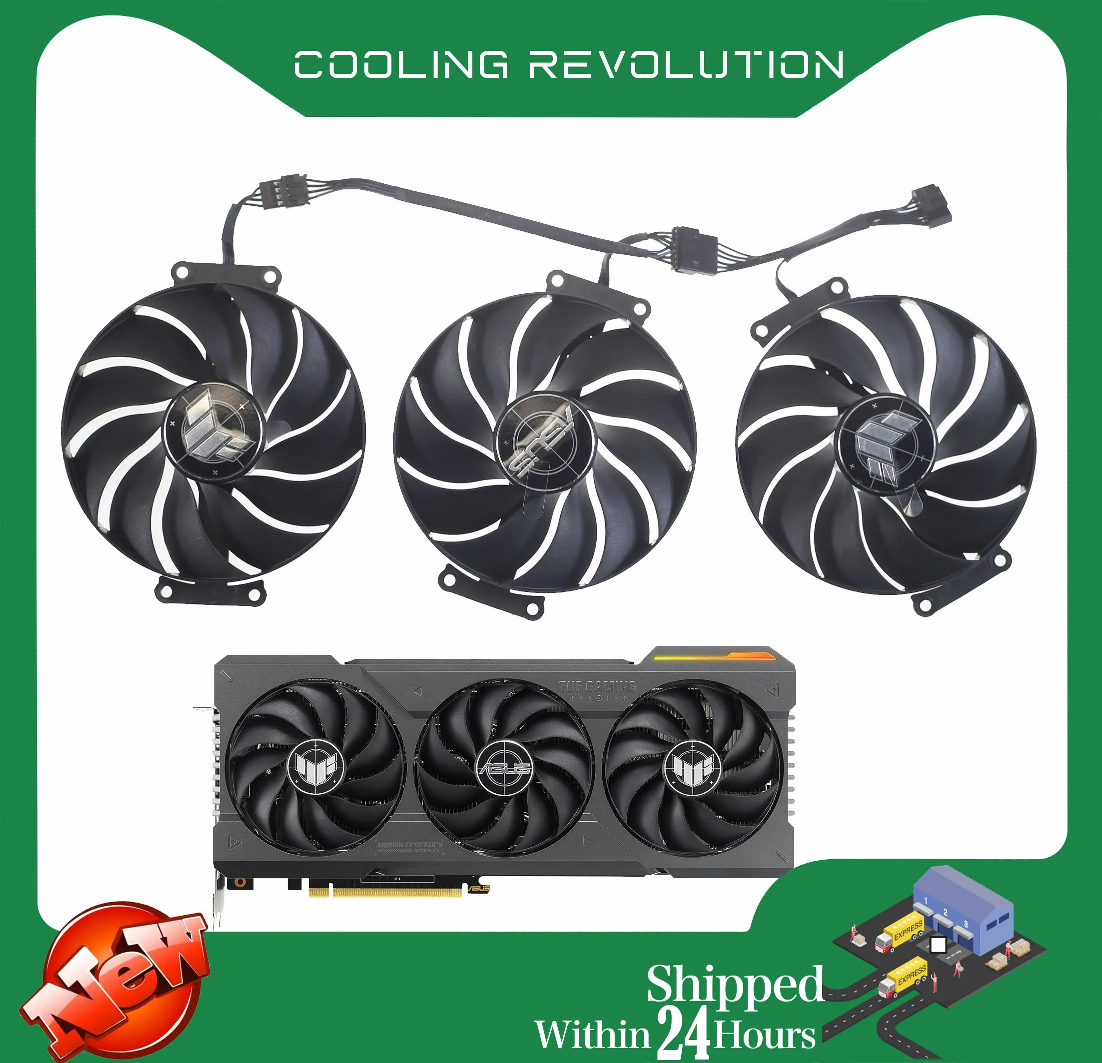 Ventola Per Scheda Grafica A 7 Pin Da 90Mm Cf9015U12D Dc12V 0.55A Per Asus Tuf Gaming Rtx 4070 Ti 4070 4060 Ti Oc Edition Gaming