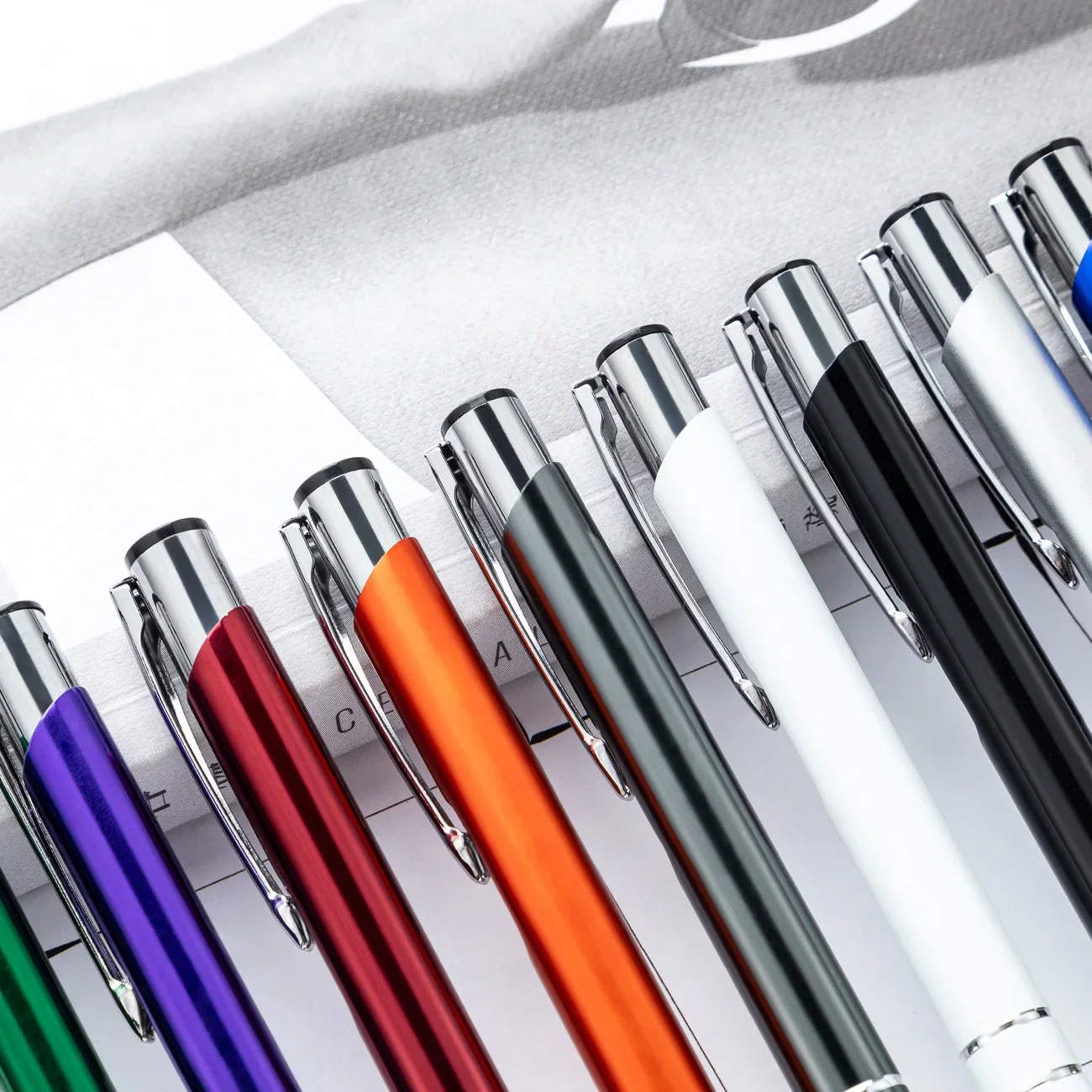 Ballpoint Pen 10-100Pcs/Lot Roller Metal Ballpoint Pen 1.0mm Gift Pens Free Custom Logo