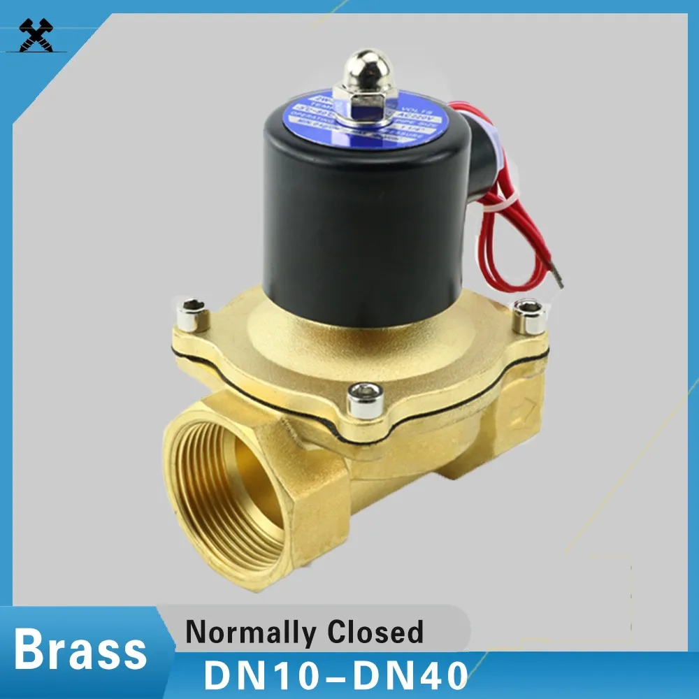 

Normally Closed Brass Electric Solenoid Valve 3/8" 1/2" 3/4" 1" Dn10/15/20/25/32/40 Pneumatic For Water Oil Air 12v 24v 220v