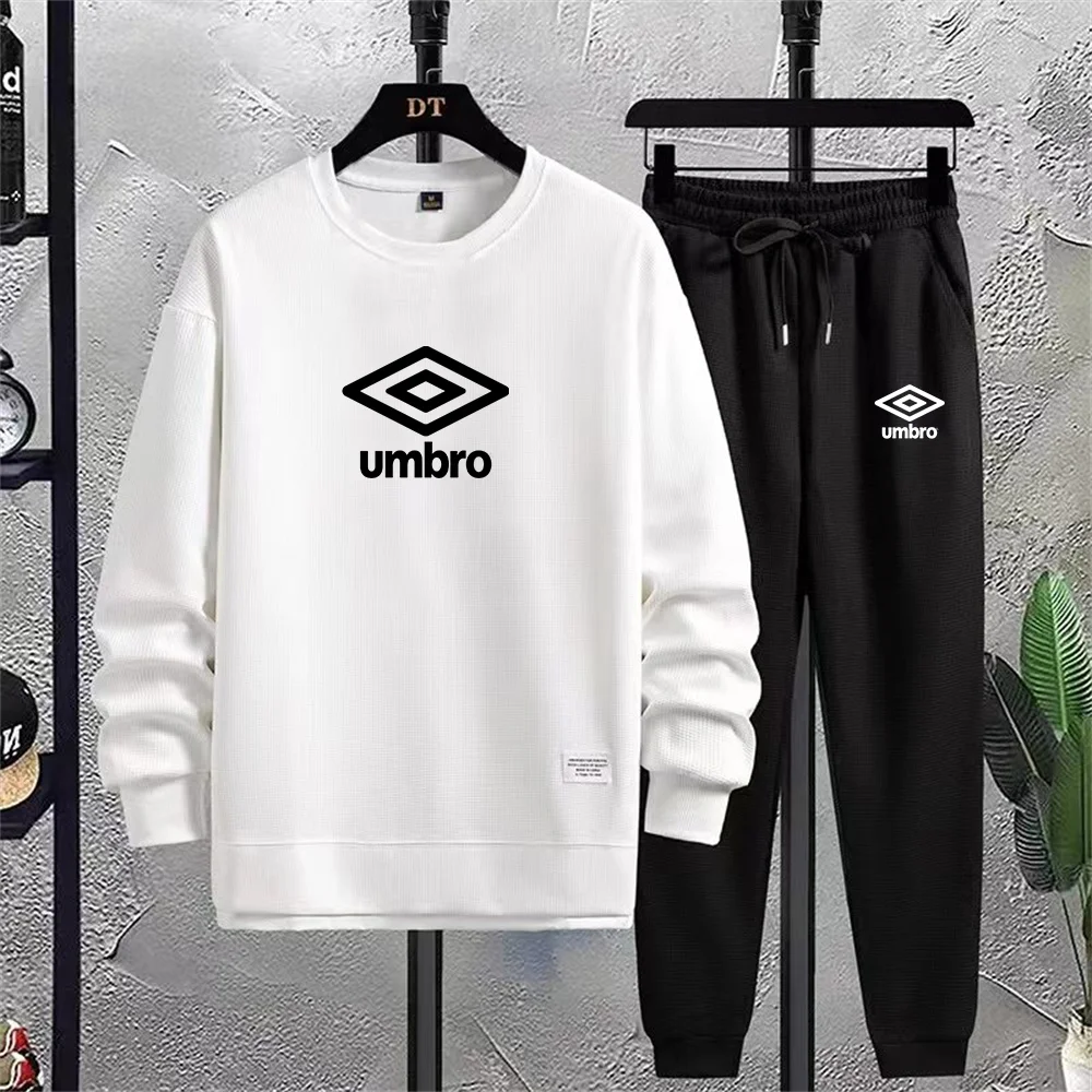 Spring and Autumn Men's Waffle Suit Football Sportswear Outdoor Running Suit Fashion Couple Suit Casual Men's Clothing