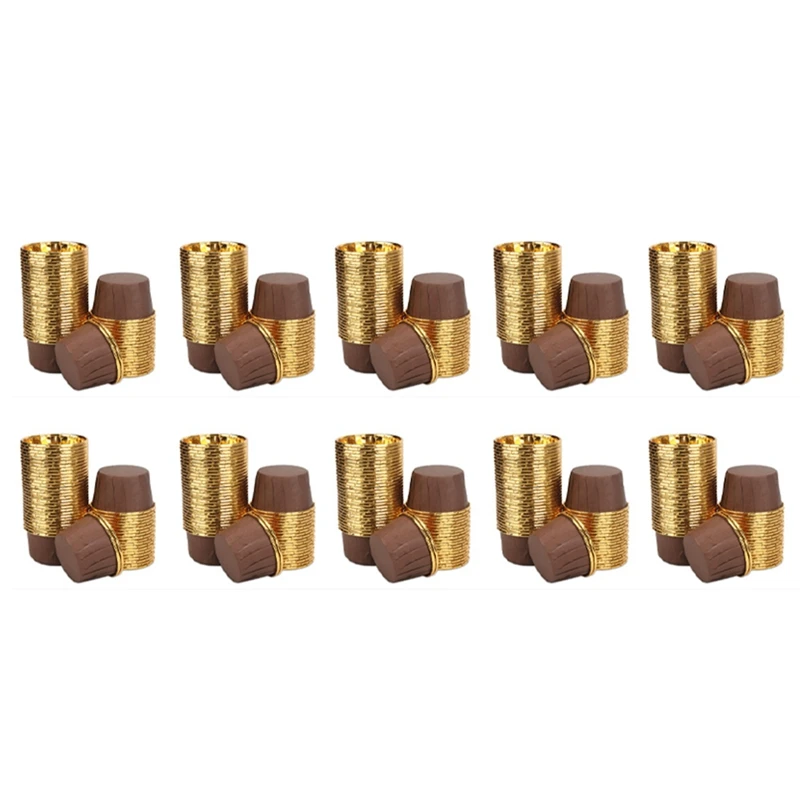 

500Pcs Aluminum Foil Cupcake Cups Disposable Muffin Liners Baking Cups Aluminum Gold + Brown