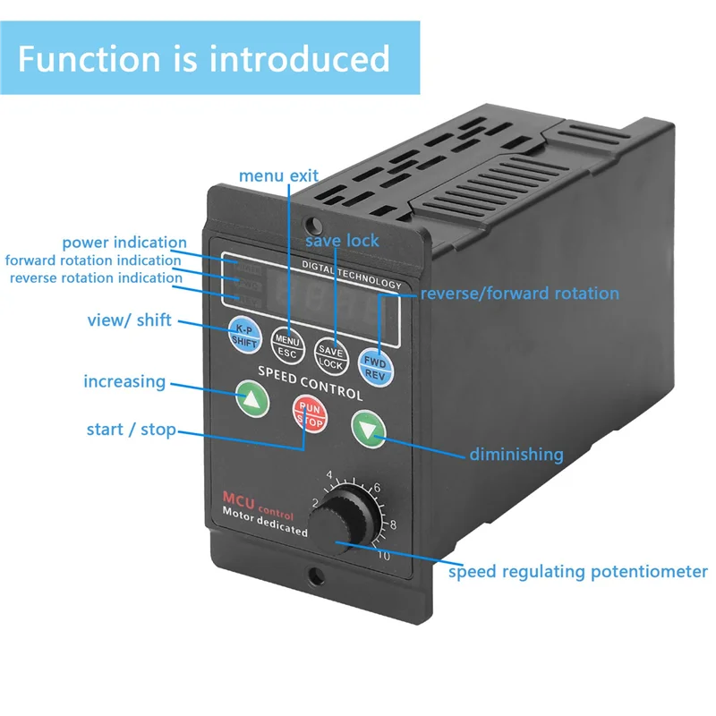 A45U 4X 220V 750W 단상 입력 3상 출력 모터 드라이버 주파수 변환기(4자리 디지털 튜브 디스플레이 포함)