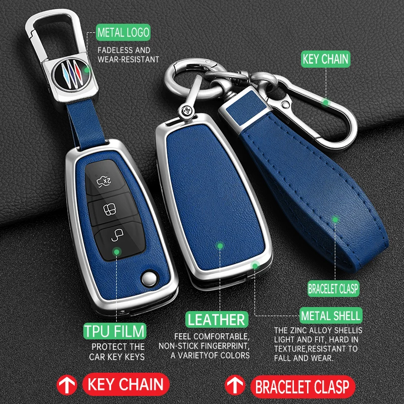 Car Key Case Cover for Ford Ranger C-Max S-Max Focus Galaxy Mondeo Transit Tourneo Custom