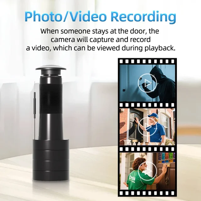 PEGATAH 3MP HD Peephole WiFi Camera 170° Wide-angle Door Viewer Motion Detection Smart Home Security Wireless Cat-eye Cam ICSEE 5