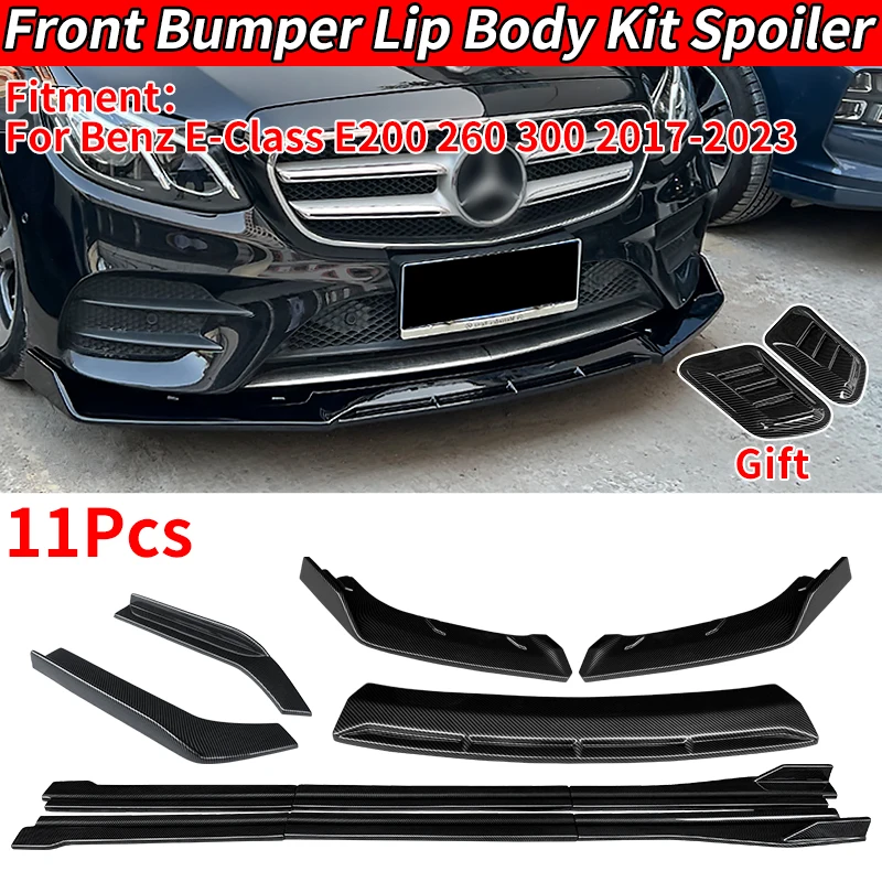 

For Benz E-Class E200 260 300 2017-2023 Car Accessory Front Bumper Splitters Lip Body Kit Spoiler Side Skirts Rear Wrap Angle