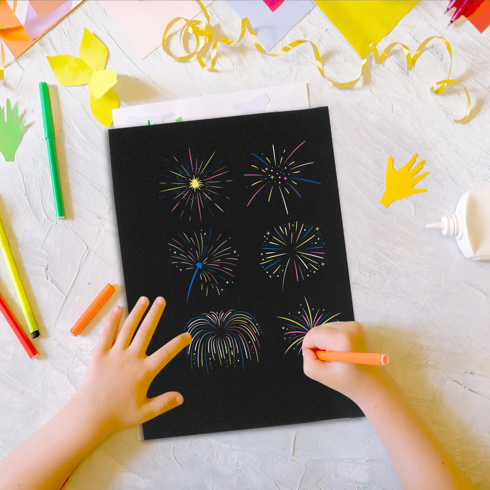 어린이를위한 10Pcs 다목적 검은 색 사포 시트 모래 그림 예술 오일 파스텔 그리기 낙서 공예 프로젝트 스케치