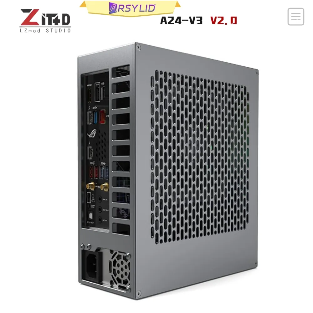LZmod 4L mini A24-V3 2.0 Core Display 1U Power Supply ITX Chassis All Aluminum Alloy A4 Computer Case