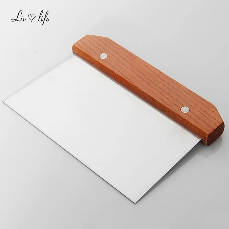 Baking Tool Dough Scraper Dough Cutter Cake Scraper Baking Accessories Stainless Steel Pasty Cutters Noodle Knife Cake Scraper with Scale Baking Cake Cooking Dough Scraper