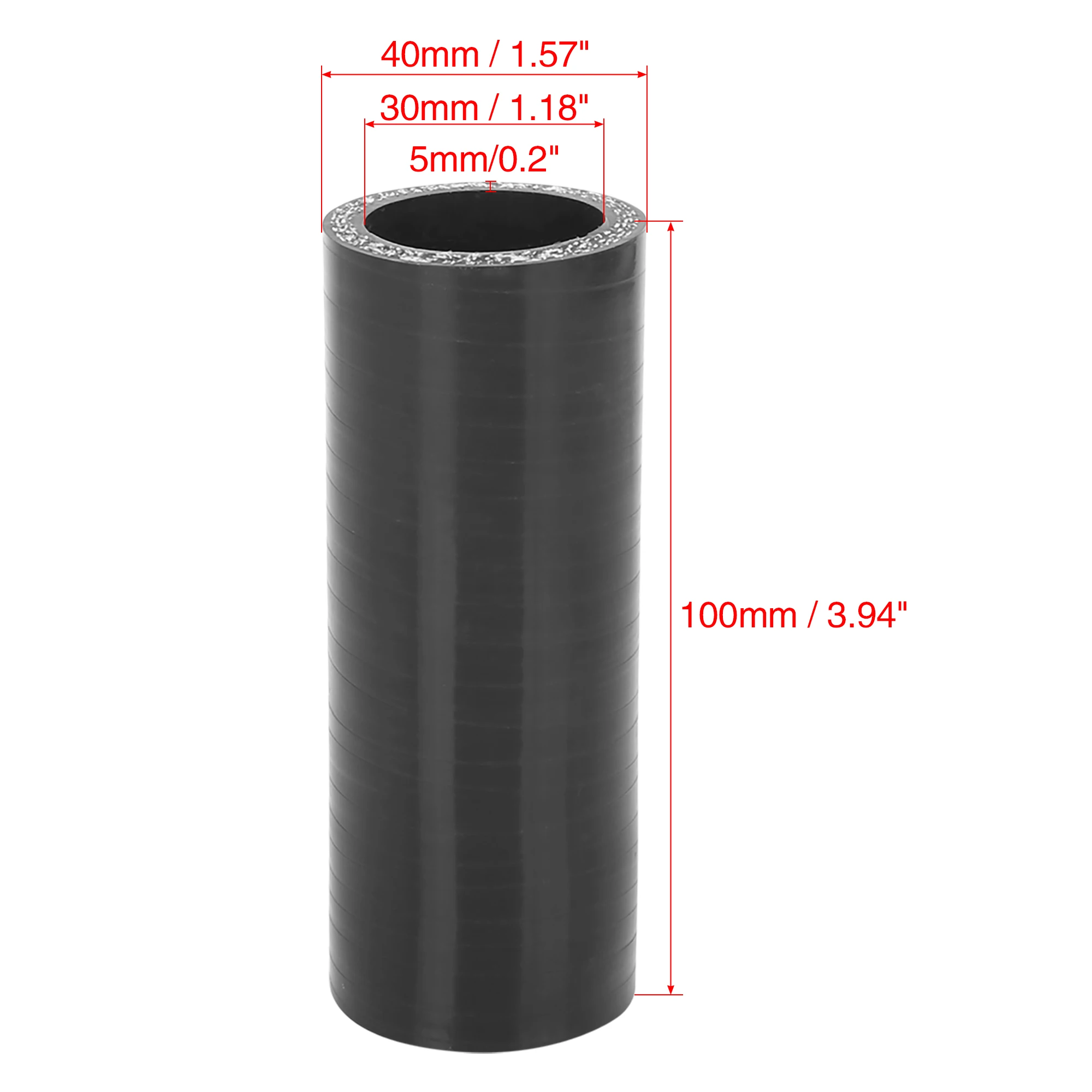 Tubo In Silicone Per Intercooler Auto - 38mm ID, 76mm Lunghezza, Nero, 4 Ply