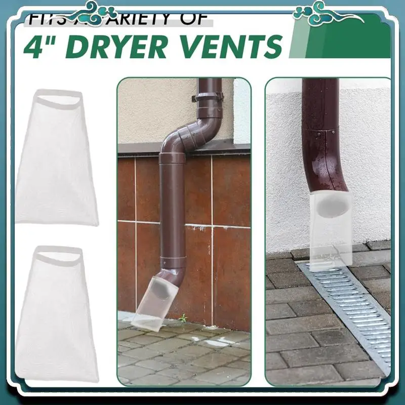 4Pack Dryer Vent Lint Bags Dryer Lint Catcher For Outdoor Vents Capturing And Dust White