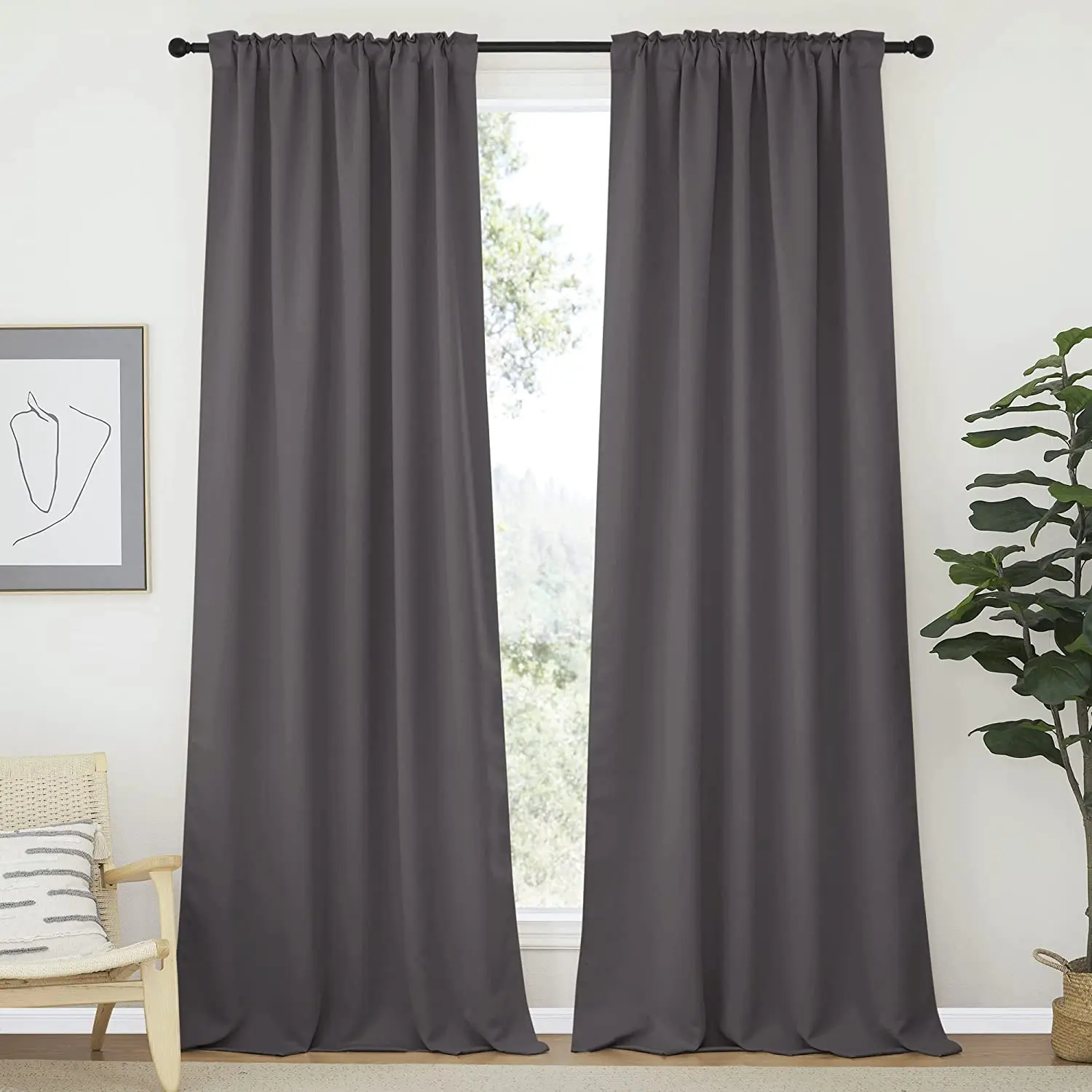 Beige Blackout Curtains for the Bedroom Modern Living room Curtains Thermal Insulation Black Window Treatments Home Decor