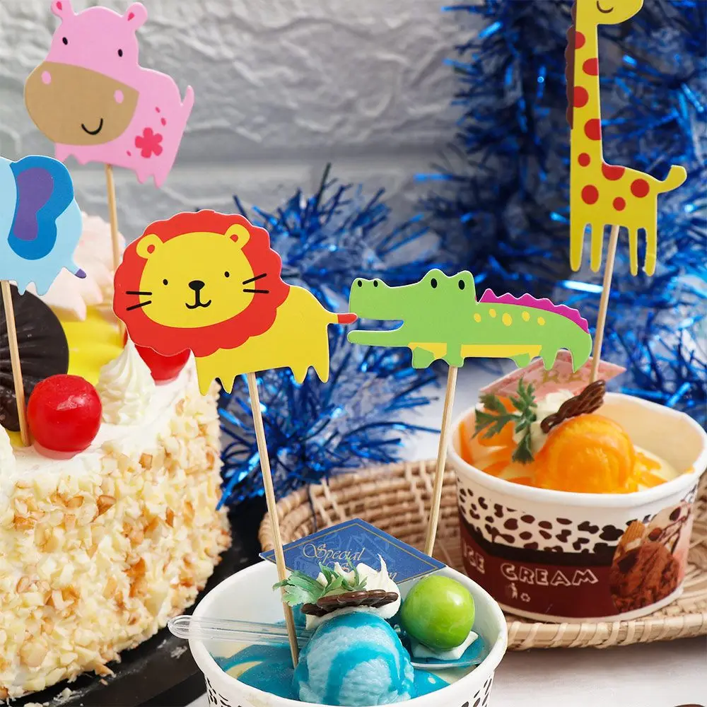 Woodland Animal Paper Cake Toppers for Birthday Party Decorations