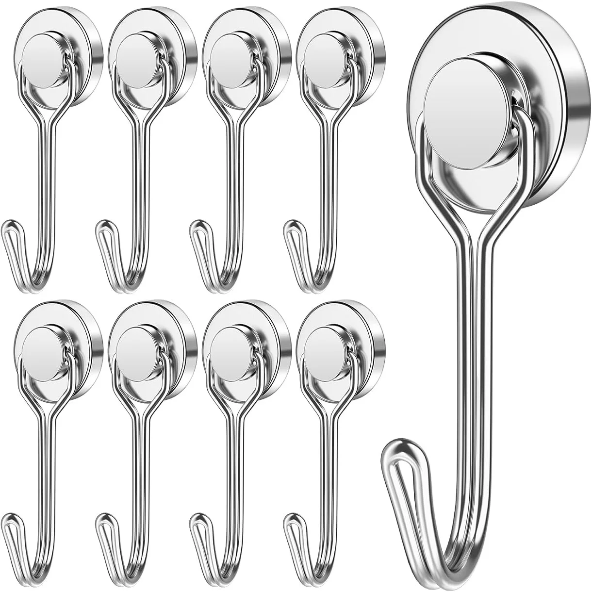 Magnetic Hooks Heavy Duty Magnets Hook 30LB Strong Neodymium Magnet with Swivel Hooks for Home Kitchen Refrigerator Wreath Keys