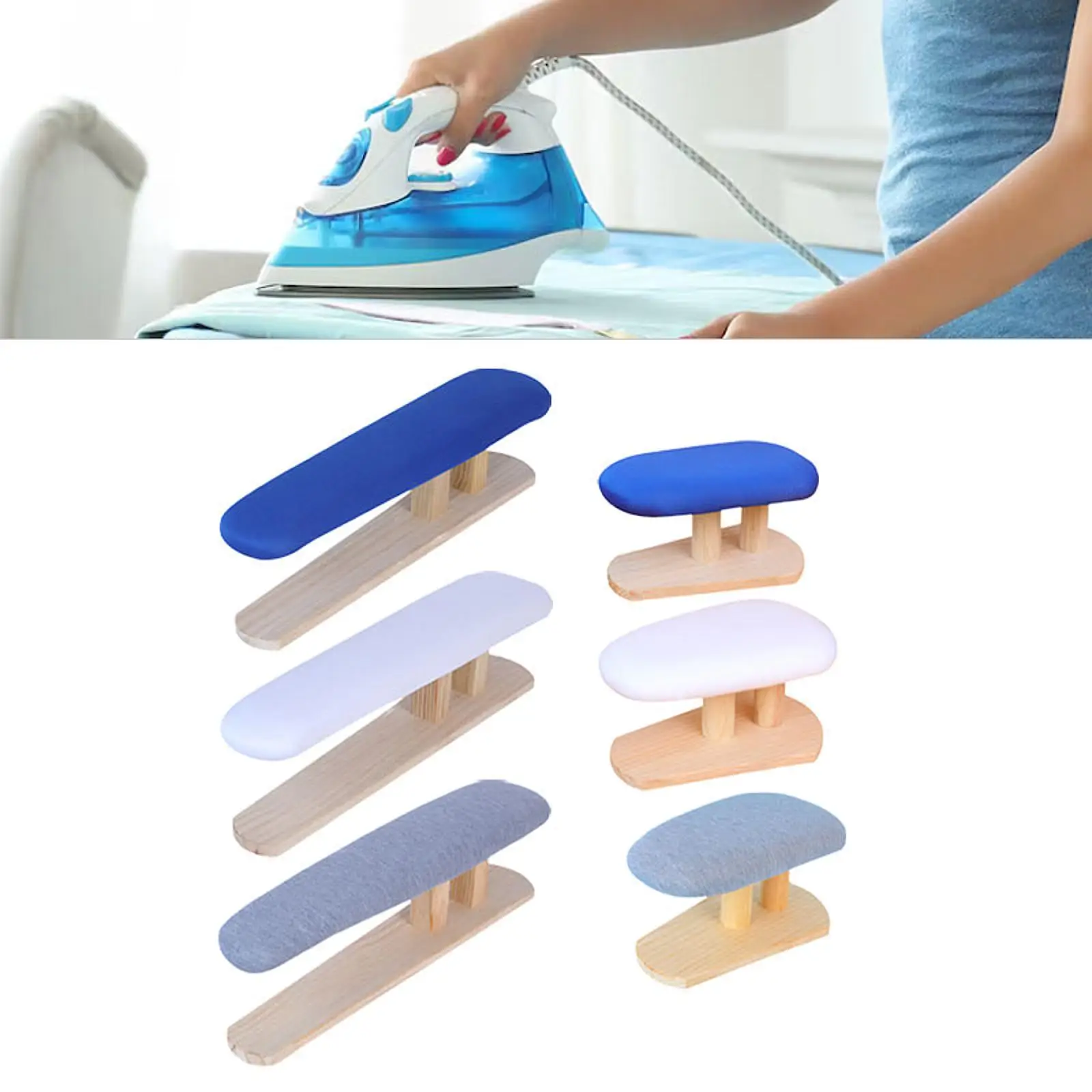 Tabletop Ironing Board Wooden Base Compact Ironing Pad Iron Board Laundry Room Detailed Garment Handling Neckline ironing board ironing board mat ironing board accessories