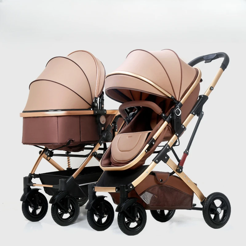 Multifunctional twin stroller foldable double detachable