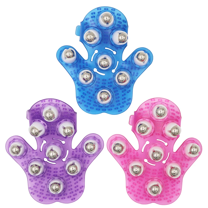 

Palm Shaped Massage Glove Body Massager With 9 360 Degree Roller Metal Roller