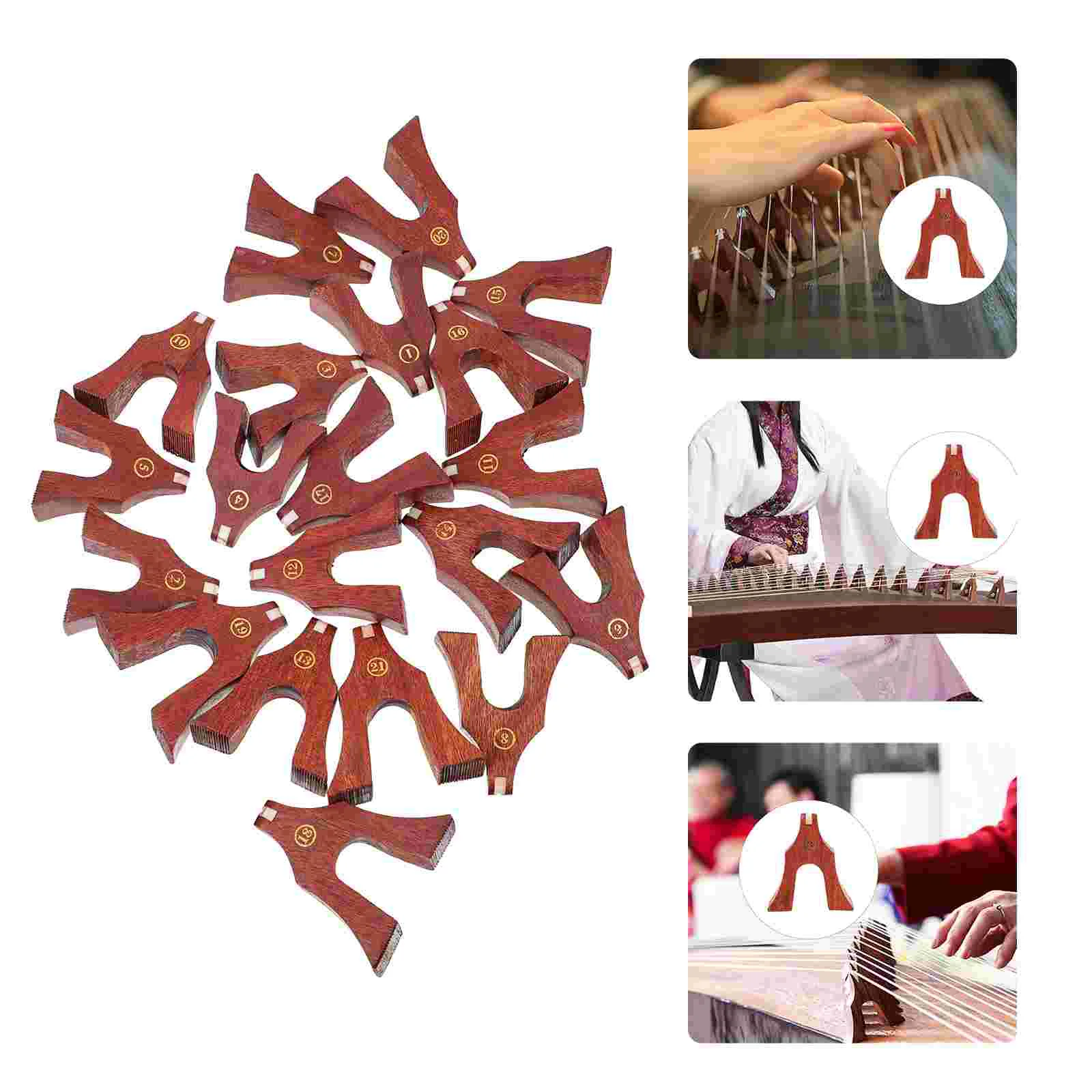 

21 Pcs Guzheng Code Support Pillar Musical Instruments Durable Rosewood Bridges