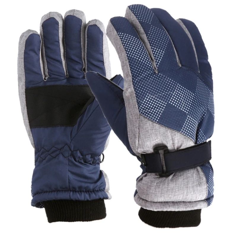 Kids Girls Boys Mittens Children Ski Gloves Thick Warm Pony Printed Waterproof Windproof Snow Gloves for Outdoor Sports 3-15Y