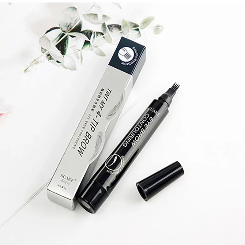 5 ألوان Microblading قلم الحواجب مقاوم للماء قلم الحواجب السائل طويل الأمد قلم الحواجب 4 مرهم قلم الحواجب مستحضرات التجميل 6
